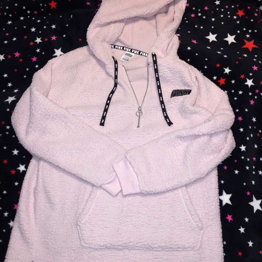 Light Pink fuzzy Sherpa hoodie vs pink